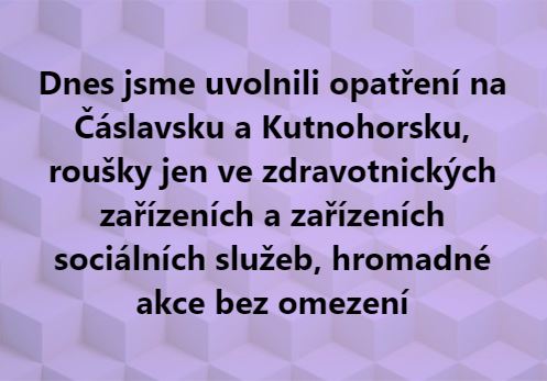 Zvežejněno 17.7.2020 Nařízení KHS č. 2/2020 pro Kutnohorsko a Čáslavsko